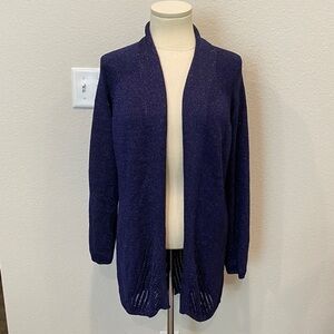 Chico's Purple Glitter Open Front Cardigan Sz Large